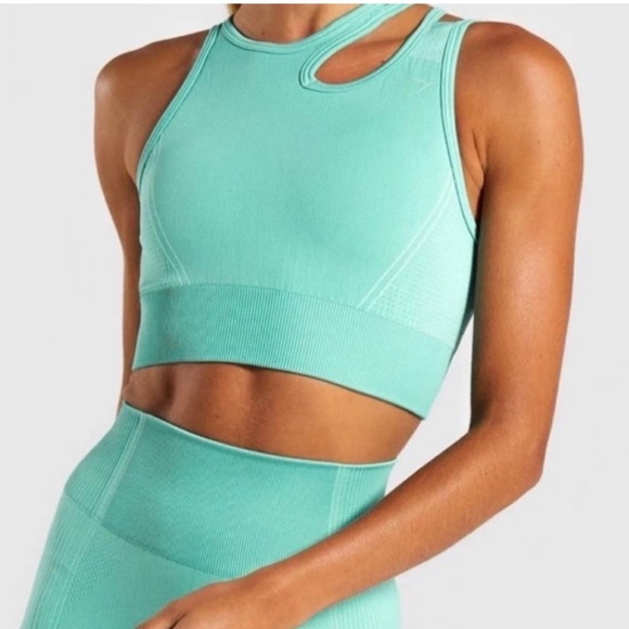 Gymshark Mint Blue Ultra Seamless Sports Bra - Picture 2 of 7